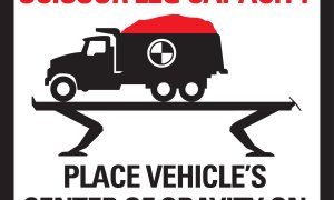 VERTICAL RISE LIFT WARNING LABEL