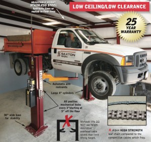 LC-12, 12,000lb. Clear Floor 2 Post Lift
