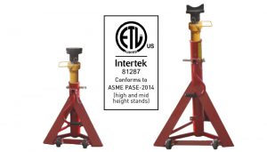 Mohawk jack stands are available with rubber topped flat pads or axle engaging yoke pads